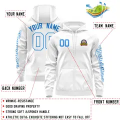 White Powder Blue Varsity Full-Zip Letterman Jacket Hoodie 4