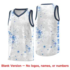 White Powder Blue Vice Burst Graffiti Basketball Jersey 6