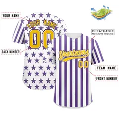 White Purple American Flag Graffiti Baseball Jersey 2