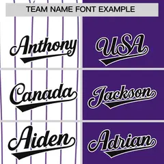 White Purple and Black Pinstripe Raglan Baseball Jersey 3