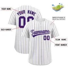 White Purple and Gray Bi-Color Stripes Baseball Jersey 2