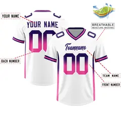 White Purple and Pink Gradient Sides Fashion Football Jersey 2