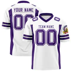 White Purple Authentic Football Jersey with Sleeve Stripes
