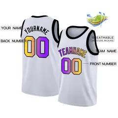 White Purple-Black Gradient Fashion Basketball Jersey 2