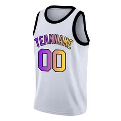 White Purple-Black Gradient Fashion Basketball Jersey 3