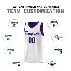 White Purple Chest Slash Pattern Basketball Jersey 16