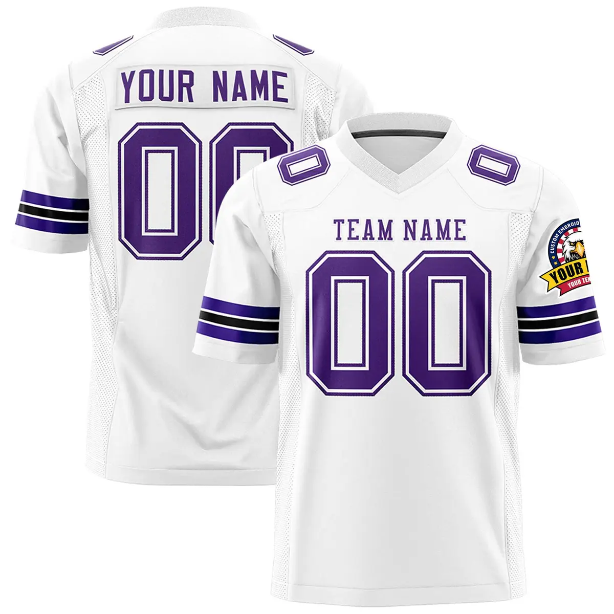 White Purple Classic Authentic Football Jersey