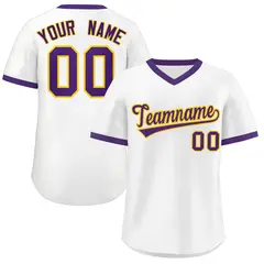 White Purple Classic Authentic Pullover Baseball Jersey 1