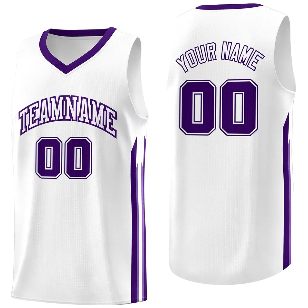 White Purple Classic Fashion Sportwear Basketball Jersey