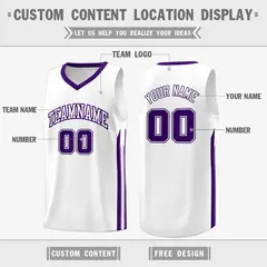 White Purple Classic Fashion Sportwear Basketball Jersey 2