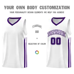 White Purple Classic Fashion Sportwear Basketball Jersey 3