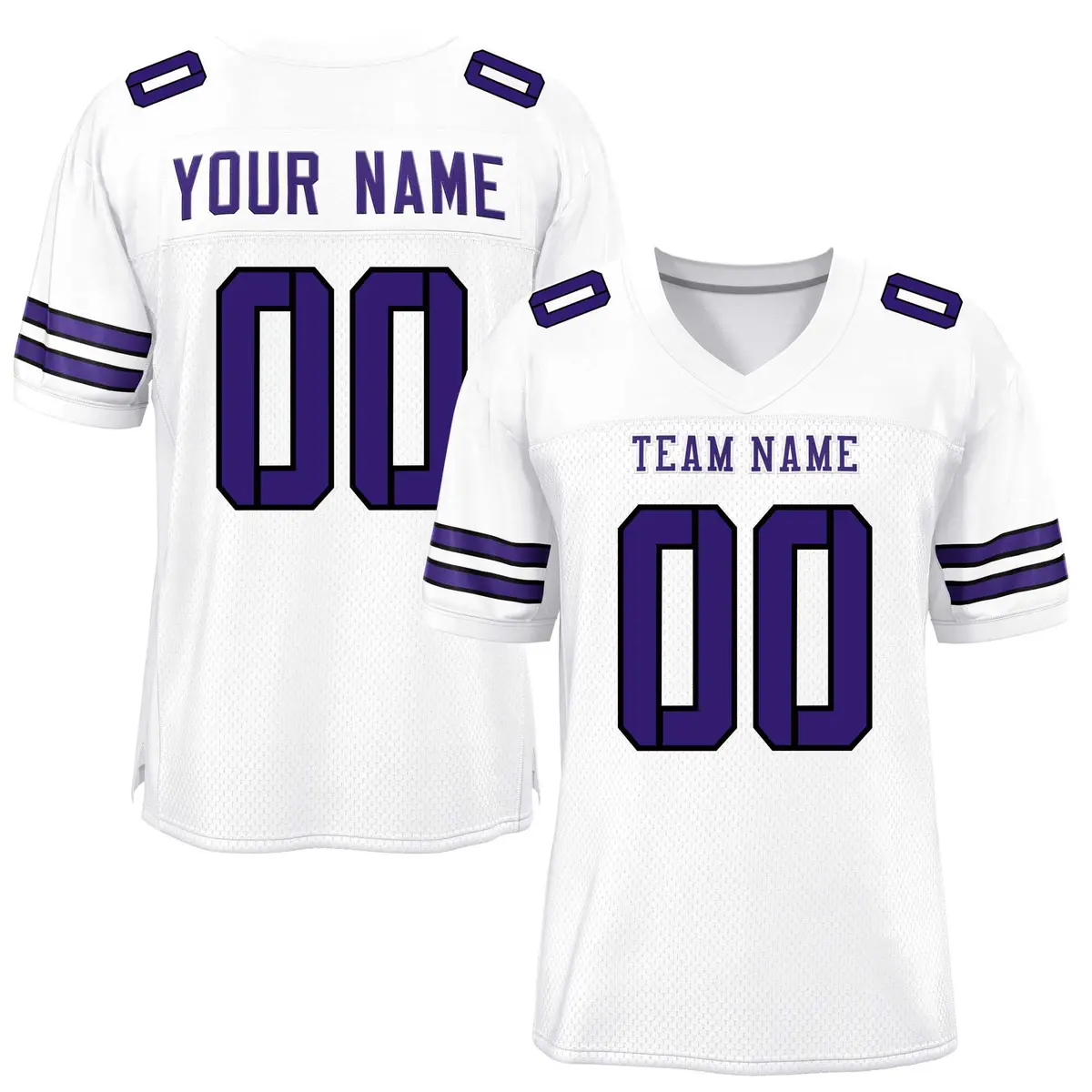 White Purple Classic Mesh Authentic Football Jersey