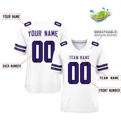White Purple Classic Mesh Authentic Football Jersey 2