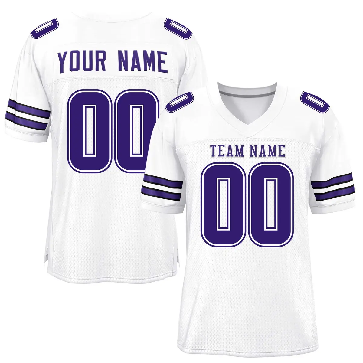 White Purple Classic Mesh Authentic Football Jersey