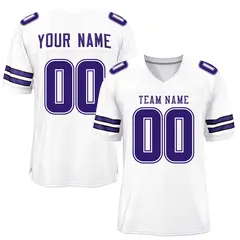 White Purple Classic Mesh Authentic Football Jersey 1