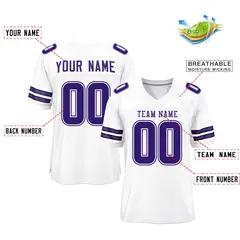 White Purple Classic Mesh Authentic Football Jersey 2