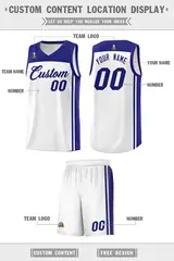 White Purple Classic Sets Basketball Uniform Jersey 5