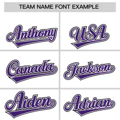 White Purple Color Block Side Dotted Line Baseball Jersey 3