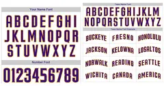 White Purple Gold Bull Stripe Baseball Jersey 3