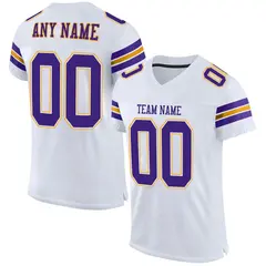 White Purple-Gold Classic Style Mesh Football Jersey 1