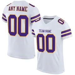 White Purple-Gold Classic Style Mesh Football Jersey 1