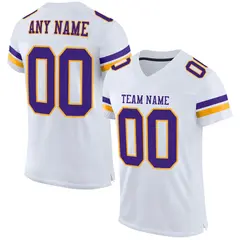White Purple-Gold Classic Style Mesh Football Jersey 1