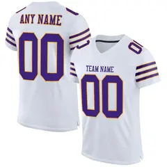 White Purple-Gold Classic Style Mesh Football Jersey 1