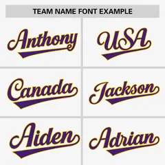 White Purple-Gold Color Block Authentic Baseball Jersey 3