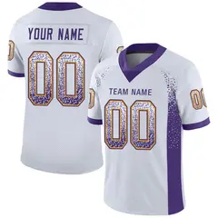 White Purple-Gold Drift Fashion Mesh Football Jersey 1
