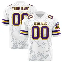 White Purple-Gold Graffiti Line Authentic Football Jersey
