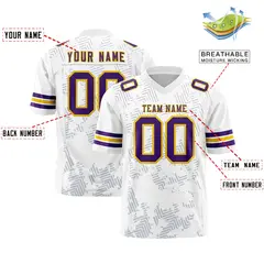 White Purple-Gold Graffiti Line Authentic Football Jersey 2
