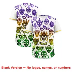 White Purple Gold Mardi Gras Authentic Baseball Jersey 2