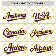 White Purple-Gold Plaid Authentic Baseball Jersey 3
