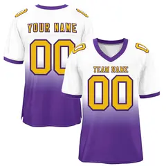 White Purple Gold-Purple Gradient Football Jersey