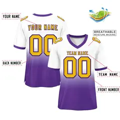 White Purple Gold-Purple Gradient Football Jersey 2