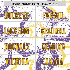 White Purple-Gold Star Graffiti Pattern Football Jersey 3