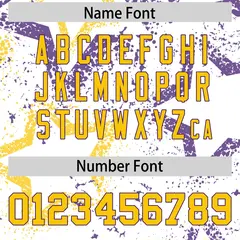 White Purple-Gold Star Graffiti Pattern Football Jersey 4
