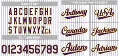 White Purple Gold Stripe Fashion Authentic Baseball Jersey 4