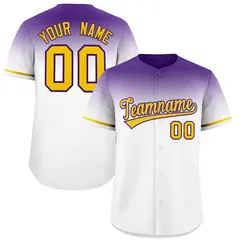 White Purple Gradient Authentic Baseball Jersey