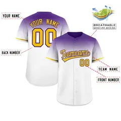 White Purple Gradient Authentic Baseball Jersey 2