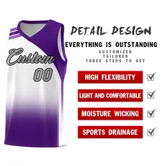 White Purple Gradient Sports Uniform Basketball Jersey 2
