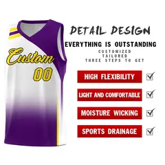 White Purple Gradient Sports Uniform Basketball Jersey 2