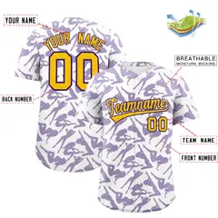 White Purple Graffiti Pattern Baseball Jersey 2