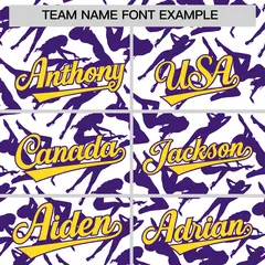 White Purple Graffiti Pattern Baseball Jersey 3