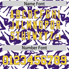 White Purple Graffiti Pattern Baseball Jersey 4