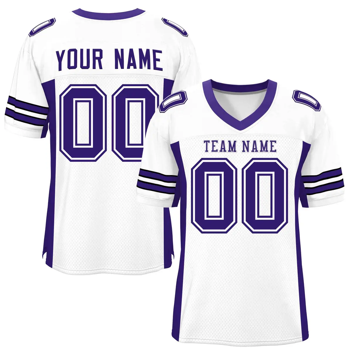 White Purple Insert Color Mesh Authentic Football Jersey