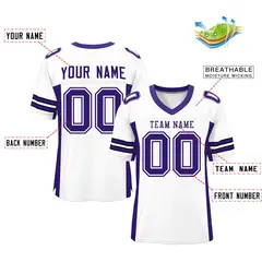 White Purple Insert Color Mesh Authentic Football Jersey 2