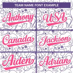White Purple Line Art Graffiti Authentic Baseball Jersey 3