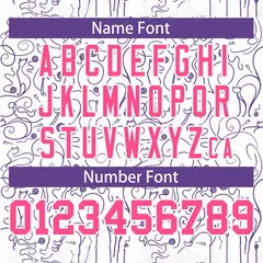White Purple Line Art Graffiti Authentic Baseball Jersey 4