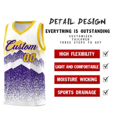 White Purple Mountain Fade Gradient Basketball Jersey 2